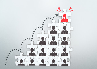 Career development and promotion concept. Going and standing on height. Personal growth and...