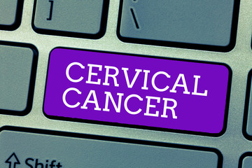Word writing text Cervical Cancer. Business concept for occurs when the cells of the cervix grow abnormally.