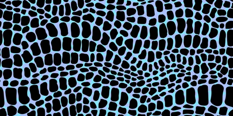 Behang Dierenhuid Vector naadloos patroon met exotische abstracte krokodil of alligatorhuid. Dierlijke achtergrond.