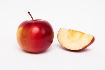 Ripe red apple isolated on white background