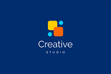 Creative studio logo template with type of abstract colorful logo can use for corporate brand identity or creative agency