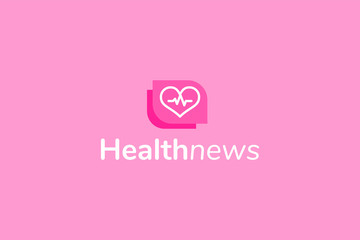 Health news logo template with type of abstract logo can use for corporate brand identity, pharmacy, medical, hospital
