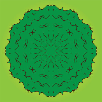 Islamic Art for Mandle Patterns Green Color