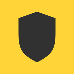 shield flat icon, solid vector illustration, pictogram isolated on yellow.