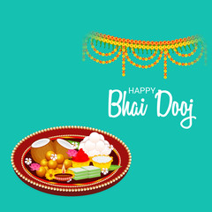 Vector illustration of a Background for indian festival of Happy Bhai Dooj Celebration.