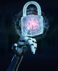 Web security protection interface used by robot 3D rendering