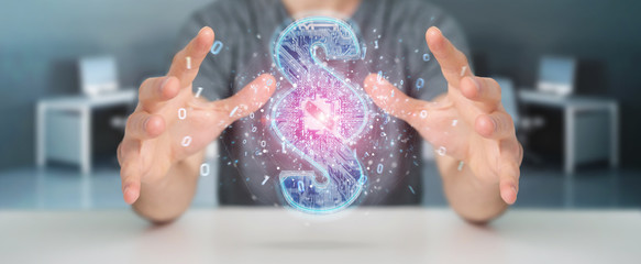 Businessman using 3D rendering digital paragraph law symbol