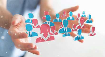 Businessman recruiting candidate for a job 3D rendering