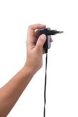 Hand holding Power Supply