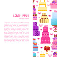 Naklejka premium Vector cartoon flat wedding cakes