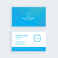 Modern business card template blue stripe