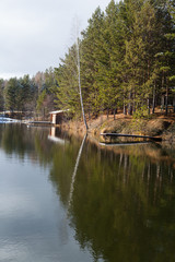 Fototapeta na wymiar beautiful lake, reflection in the water, mountain landscape
