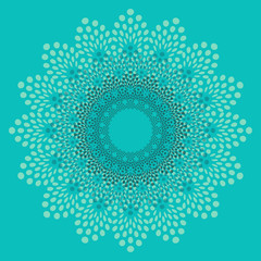 graphic doily flake in transparent shades of blue