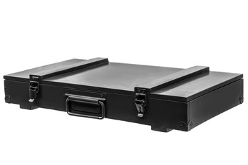 wooden black box for weapons isolated on white