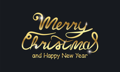 Merry Christmas and Happy New Year Gold