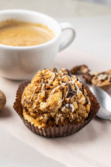 Morning coffee with chocolate dessert