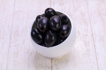 Pickled olives in the bowl