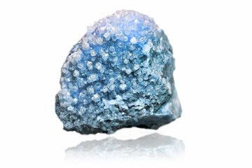 Drusa mineral calcite on a white background