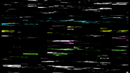 Unique design abstract digital pixel noise glitch error video damage on a black screen.