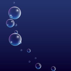 ubble with Hologram Reflection. Set of Realistic Water or Soap Bubbles for Your Design.