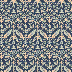Vintage floral seamless patten. Classic Baroque wallpaper. 