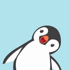 Fototapeta premium Wektor kreskówka ładny pingwina