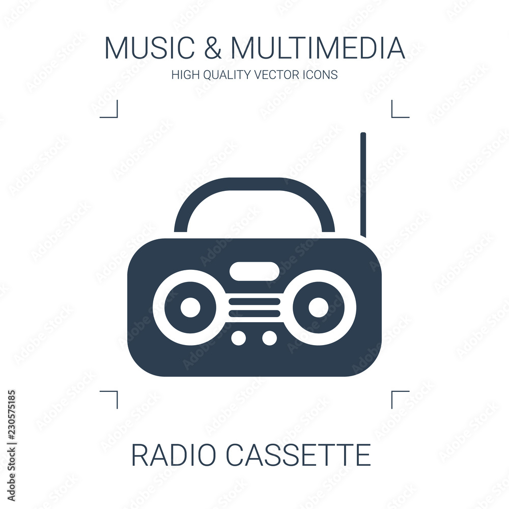 Wall mural radio cassette icon