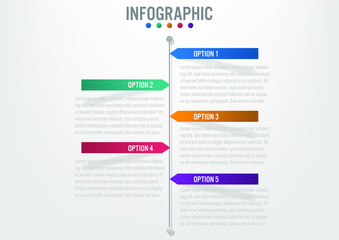 Business infographic labels template with 5 options.Creative concept for infographic.