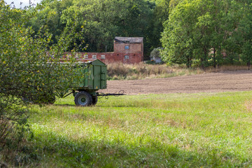 Farmhouse in rural landscape on the island Ruegen in the north east of Germany