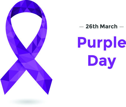 Purple Day (March 26) concept with lavender awareness ribbon. Colorful vector illustration for web and printing. - Powered by Adobe