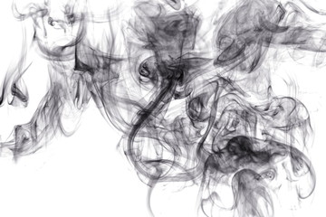 Obraz na płótnie Canvas Black smoke on white background