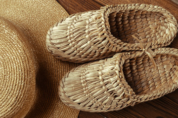 Old bast shoes