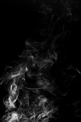 The abstract figure of the smoke on a black background