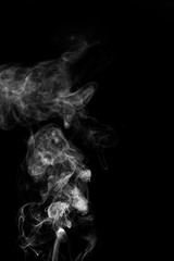 The abstract figure of the smoke on a black background