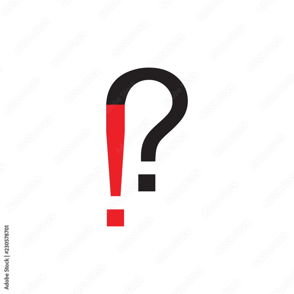 Sticker Question mark and Exclamation mark icon logo