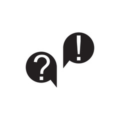 Bubble chat icon with question and exclamation mark 
