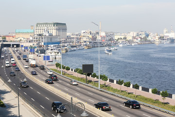 View of roads with cars in modern city