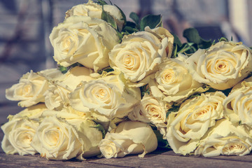 Bouquet of white roses
