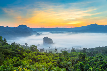 Beautiful Mountain View of Phu Langka National Park  Thailand