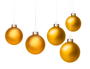 Goldene Weihnachtskugeln