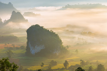 Beautiful Mountain View of Phu Langka National Park  Thailand