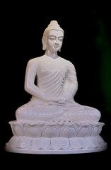 White alabaster buddha statue
