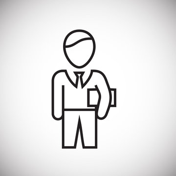 Businessman thin line on white background icon