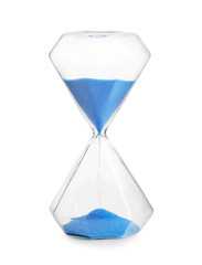 Crystal hourglass on white background
