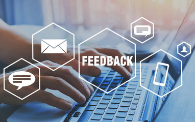 feedback concept, user comment rating of company online, writing review diagram, reputation...