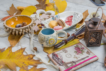 Autumn composition with objects
