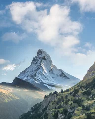 Rideaux velours Cervin Matterhorn against sunset in Swiss Alps, Zermatt area, Switzerland