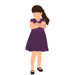 vector, isolated, flat style kids, little girl