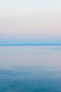 Adriatic sea at sunset in Northern Croatia, Crec and Krk islands