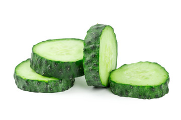 cucumber sliced isolated on white background